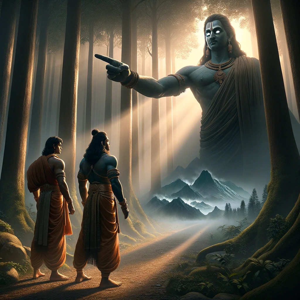 Kabandha Shows Rama the Way to Rishyamuka Mountain